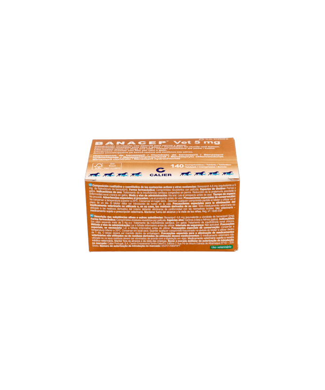 BANACEP VET 5 MG 140 COMPRIMIDOS CALIER – foto del producto cada banacep vet BANACEP VET 5 MG 140 COMPRIMIDOS CALIER – foto del producto cada banacep vet