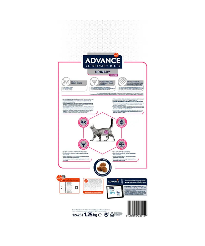 ADVANCE VETERINARIA ADVANCE VET FELINE ADULT URINARY STRESS – foto del producto sulfato proteína maíz ADVANCE VETERINARIA ADVANCE VET FELINE ADULT URINARY STRESS – foto del producto sulfato proteína maíz