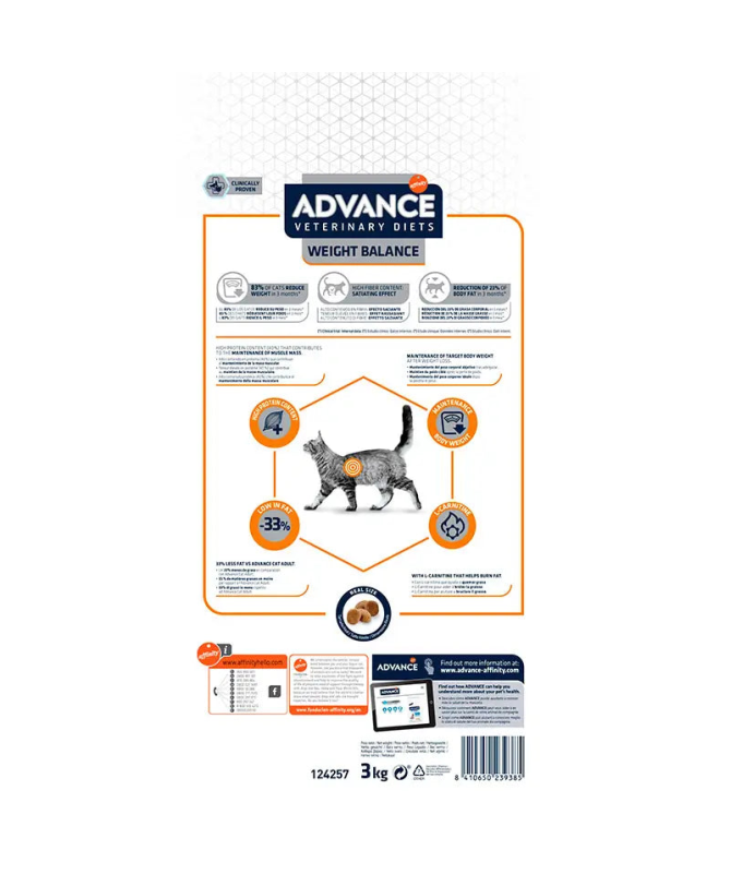 ADVANCE VET FELINE ADULT WEIGHT BALANCE 3KG – foto del producto proteína sulfato proteínas ADVANCE VET FELINE ADULT WEIGHT BALANCE 3KG – foto del producto proteína sulfato proteínas