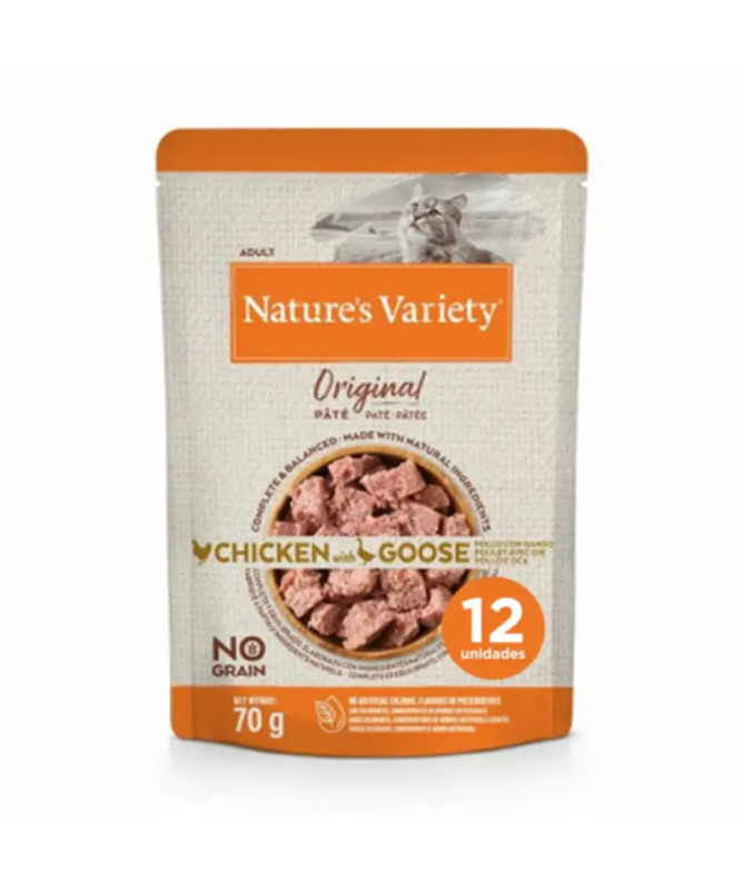 NATURES VARIETY FELINE ADULT PATE POLLO GANSO 12X70GR – foto del producto bruta pollo ganso NATURES VARIETY FELINE ADULT PATE POLLO GANSO 12X70GR – foto del producto bruta pollo ganso