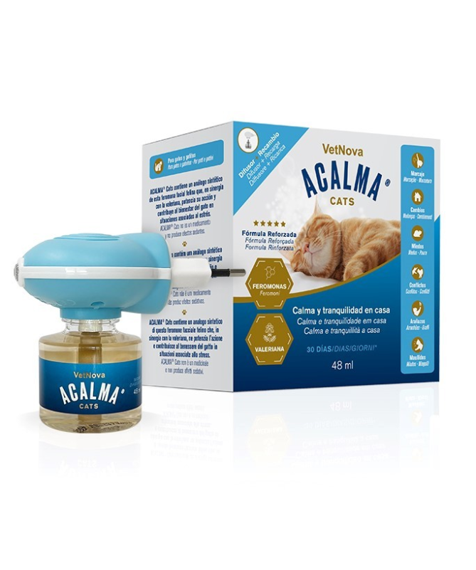 ACALMA GATOS DIFUSOR RECAMBIO 48 ML VET – foto del producto tienes contacta nuestro ACALMA GATOS DIFUSOR RECAMBIO 48 ML VET – foto del producto tienes contacta nuestro
